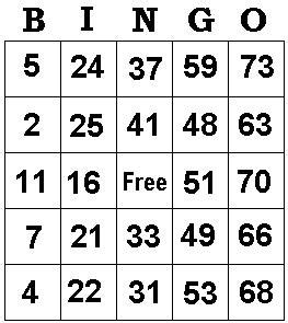 Probabilities in Bingo .